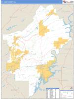 St. Clair County, AL Wall Map Zip Code