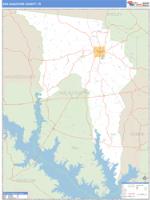 San Augustine County, TX Wall Map Zip Code