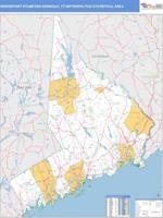 Bridgeport-Stamford-Norwalk Metro Area Wall Map