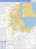 Chicago-Naperville-Elgin Metro Area Wall Map