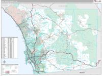 San Diego County, CA Wall Map Zip Code