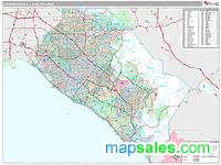 Orange County Metro Area Wall Map