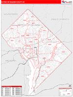 District of Columbia County, DC Wall Map Zip Code