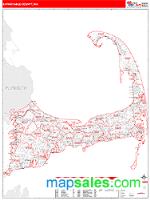 Barnstable County, MA Wall Map