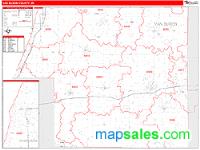 Van Buren County, MI Wall Map Zip Code