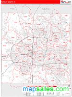 Tarrant County, TX Wall Map Zip Code