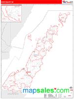 Door County, WI Wall Map Zip Code