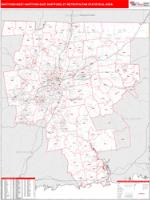 Hartford-West Hartford-East Hartford Metro Area Wall Map