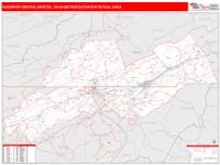Kingsport-Bristol-Bristol Metro Area Wall Map