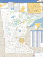 Minnesota  Wall Map Zip Code