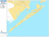 Galveston Wall Map Zip Code