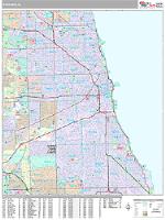 Chicago Wall Map Zip Code