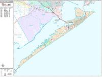 Galveston Wall Map Zip Code
