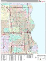 Milwaukee Wall Map Zip Code