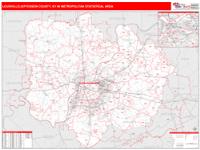 Louisville-Jefferson County Metro Area Wall Map Zip Code