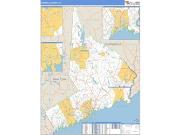 Fairfield County, CT <br /> Wall Map <br /> Zip Code <br /> Basic Style 2024 Map
