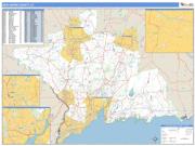 New Haven County, CT <br /> Wall Map <br /> Zip Code <br /> Basic Style 2024 Map