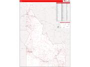 Idaho <br /> Wall Map <br /> Zip Code <br /> Red Line Style 2025 Map