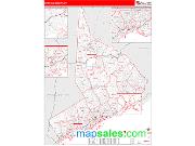 Fairfield County, CT <br /> Wall Map <br /> Zip Code <br /> Red Line Style 2024 Map