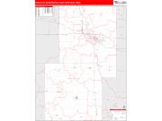Iowa City <br /> Wall Map <br /> Red Line Style 2024 Map