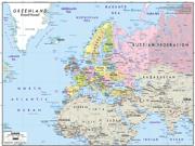 Europe <br /> Political <br /> Wall Map Map