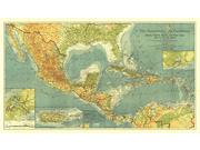 Countries of the Caribbean 1922 <br /> Wall Map Map