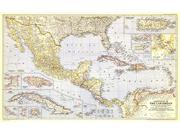 Countries of the Caribbean 1947 <br /> Wall Map Map