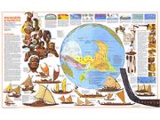 Discoveries of the Pacific 1974 <br /> Wall Map Map