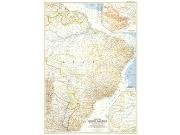 Eastern South America 1955 <br /> Wall Map Map