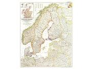 Northern Europe 1954 <br /> Wall Map Map