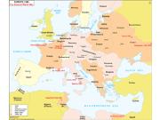 Europe 1945 and the Second World War <br /> Wall Map Map