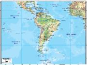 South America Physical Wall Map