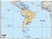 South America Political Wall Map