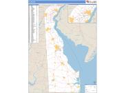 Delaware <br /> Wall Map <br /> Zip Code <br /> Basic Style 2024 Map