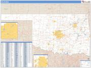 Oklahoma <br /> Wall Map <br /> Zip Code <br /> Basic Style 2024 Map