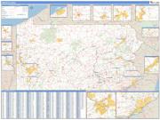 Pennsylvania <br /> Wall Map <br /> Zip Code <br /> Basic Style 2024 Map