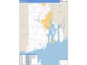 Rhode Island <br /> Wall Map <br /> Zip Code <br /> Basic Style 2024 Map