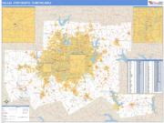 Dallas Fort Worth <br /> Wall Map <br /> Basic Style 2024 Map