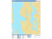 Seattle <br /> Wall Map <br /> Basic Style 2024 Map