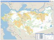 Contra Costa County, CA <br /> Wall Map <br /> Zip Code <br /> Basic Style 2024 Map