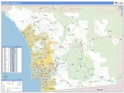 San Diego County, CA <br /> Wall Map <br /> Zip Code <br /> Basic Style 2024 Map