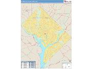 District of Columbia County, DC <br /> Wall Map <br /> Zip Code <br /> Basic Style 2024 Map