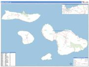 Maui County, HI <br /> Wall Map <br /> Zip Code <br /> Basic Style 2024 Map