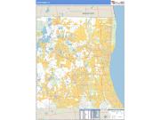 Lake County, IL <br /> Wall Map <br /> Zip Code <br /> Basic Style 2024 Map