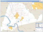 Ascension County, LA <br /> Wall Map <br /> Zip Code <br /> Basic Style 2024 Map