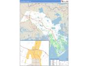 Lafourche County, LA <br /> Wall Map <br /> Zip Code <br /> Basic Style 2024 Map