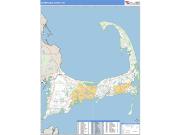 Barnstable County, MA <br /> Wall Map <br /> Zip Code <br /> Basic Style 2024 Map