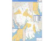 Bristol County, MA <br /> Wall Map <br /> Zip Code <br /> Basic Style 2024 Map