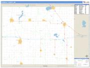 Faribault County, MN <br /> Wall Map <br /> Zip Code <br /> Basic Style 2024 Map