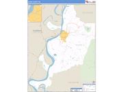 Adams County, MS <br /> Wall Map <br /> Zip Code <br /> Basic Style 2024 Map